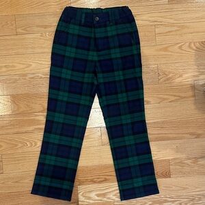 Boys Tartan Green and Blue Plaid Pants, like new size 8